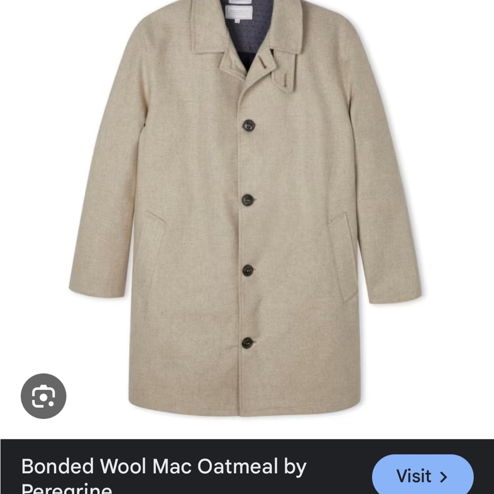 Peregrine Men's Beige Wool Trench Coat - Picture 2 of 7